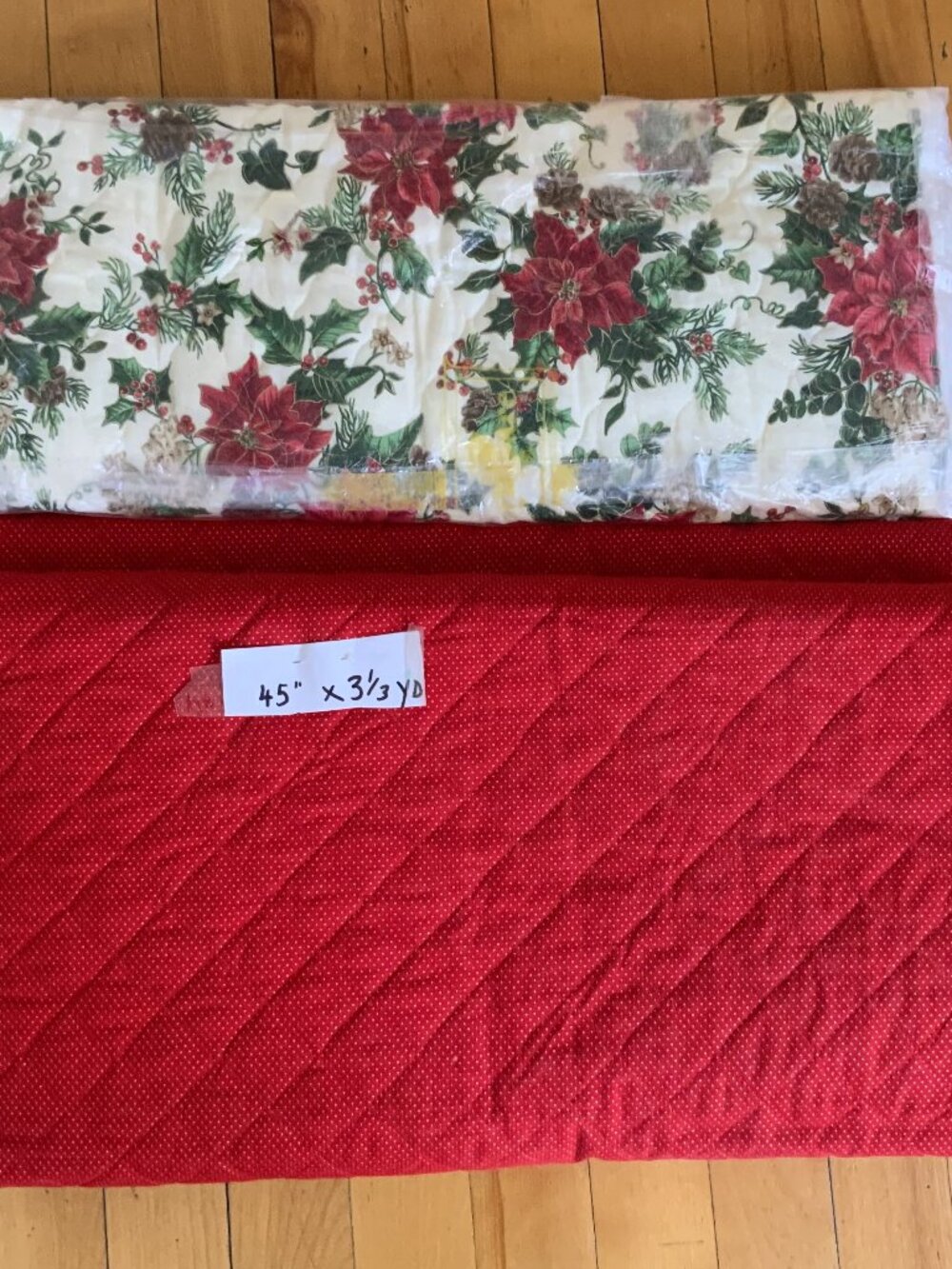 VINTAGE Pre-Quilted Christmas Holiday Fabric